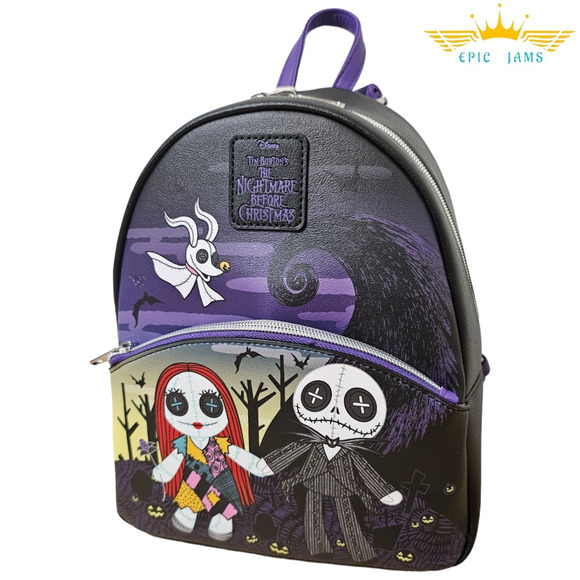 Loungefly The Nightmare Before Christmas Jack & Sally Doll Mini Backpack New